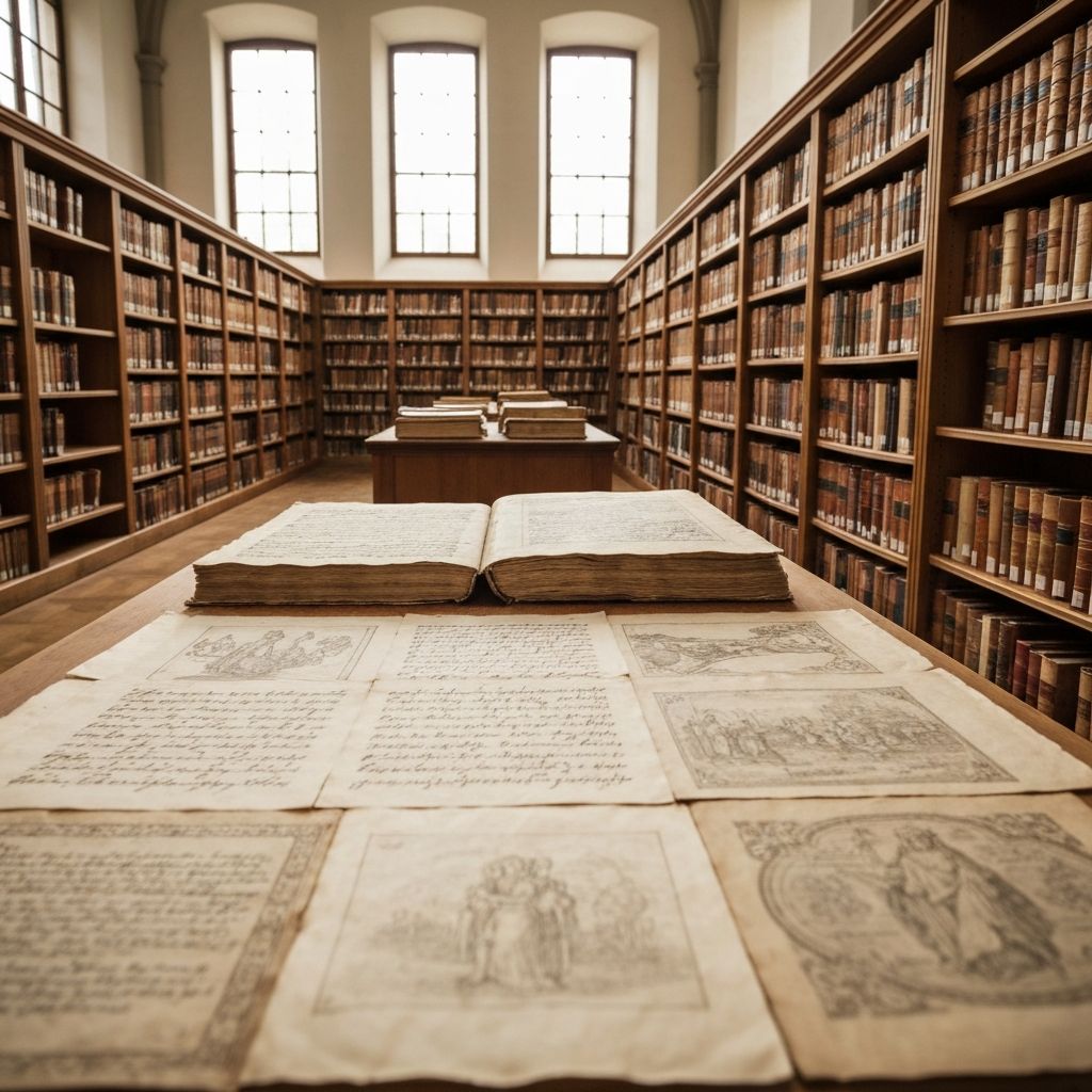 Ancient library conveying scholarly heritage